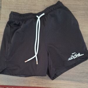 H&M Athletic Black Men's Mesh Shorts with Drawstring and Pockets in Small